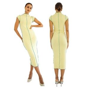 The Line by K Faded Yellow Sheath Midi Scout Dress